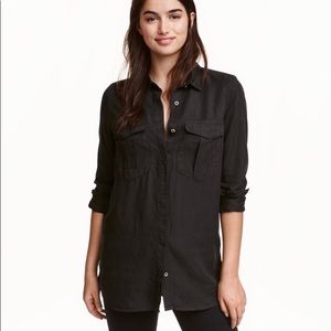 H&M Lyocell Utility Shirt Black